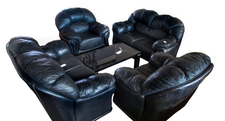 4 PCE LEATHER LOUNGE SUITE